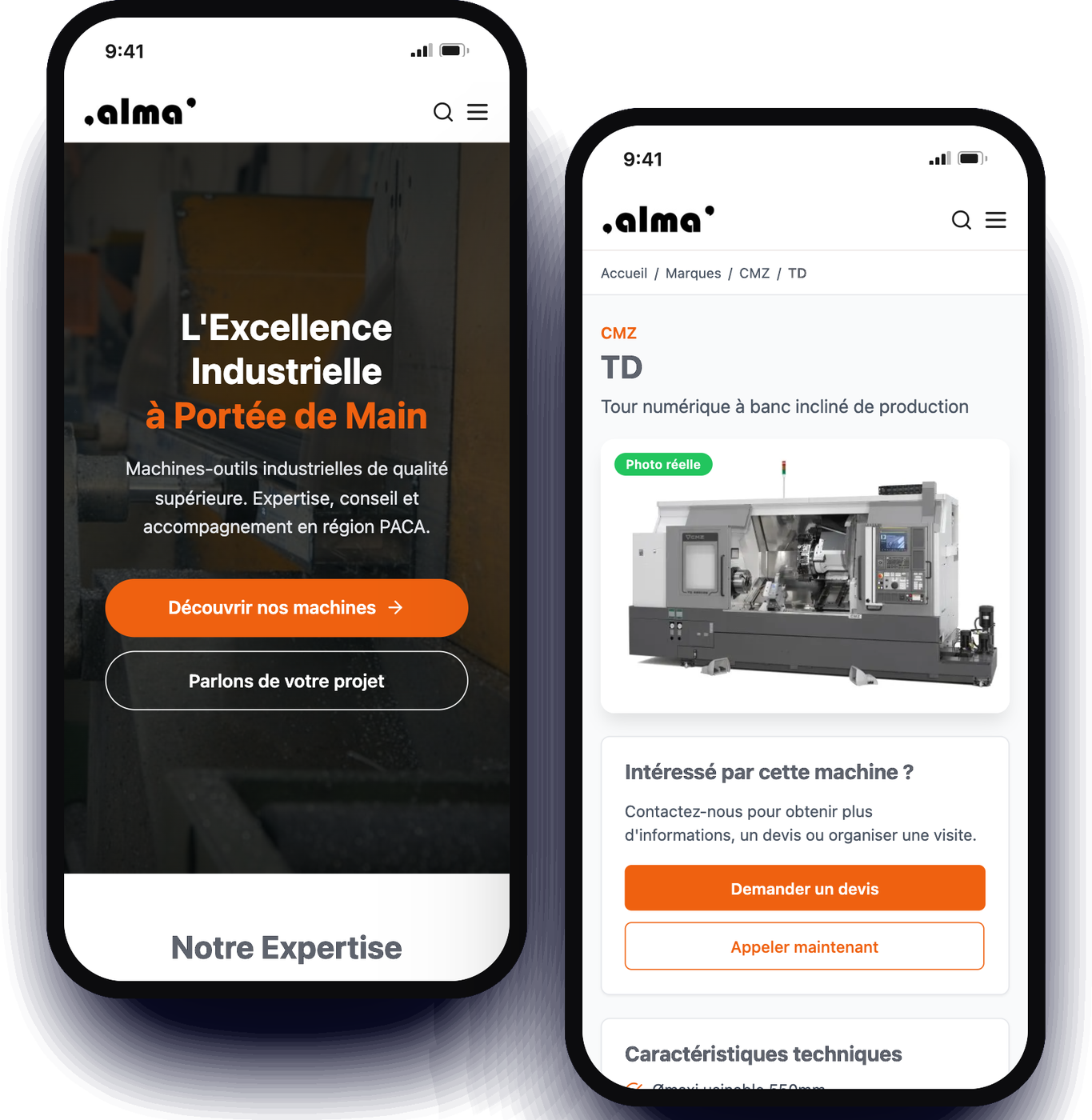 Site ALMA sur mobile